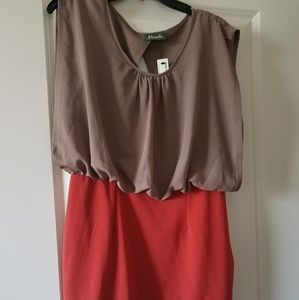 NWT Beige and orange mini dress #Texas #Tennessee